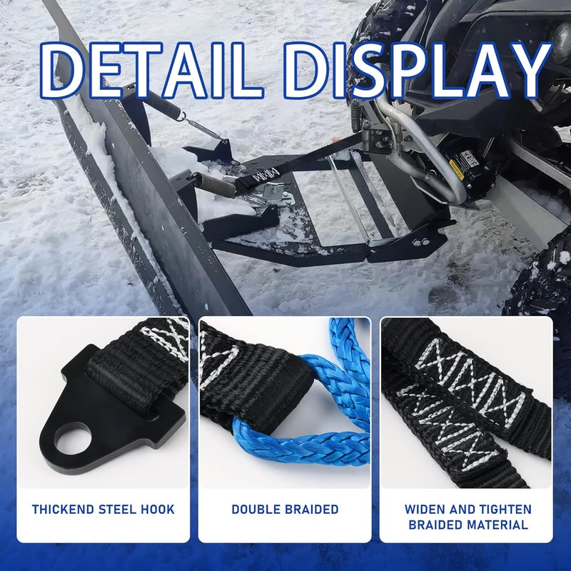 UCandy 64in Plow Strap for ATV UTV Winch, Heavy Duty Snow Plow Lift Strap, 3500lb High Tensile Strength Winch Snow Plow Straps for Use with Standard or Wide Winches - Image 3